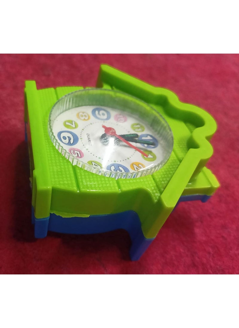 Generic - Mini Multi Colour Alarm Clock House with a Time Pointing at 1 oclockfor Kids - Image 1