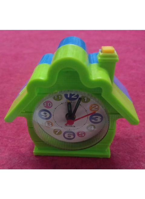Mini Multi Colour Alarm Clock House with a Time Pointing at 1 oclockfor Kids