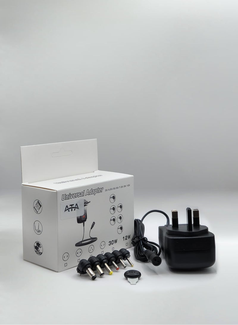 ATA Adjustable AC/DC Power Supply Adapter 3V-24V 2A with USB Socket and 6 DC Pins - Image 1