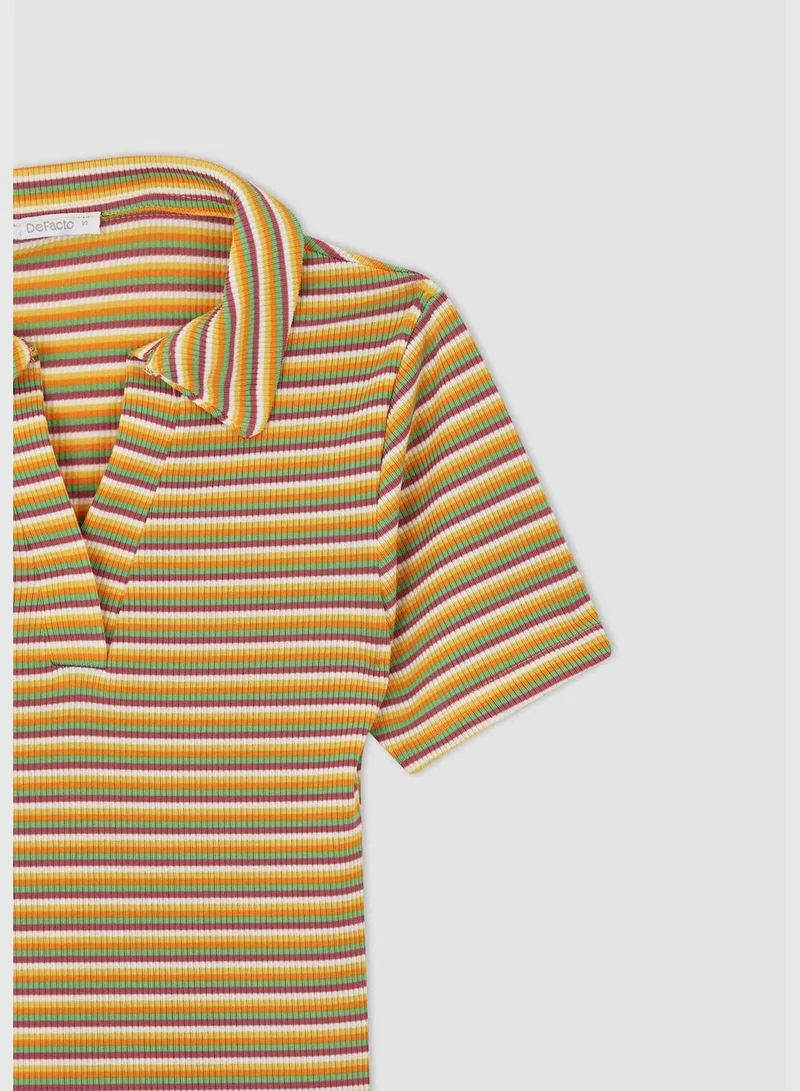 DeFacto Woman Fitted Knitted Short Sleeve T-Shirt