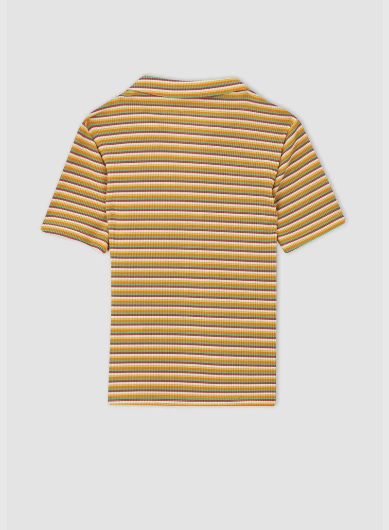 DeFacto Woman Fitted Knitted Short Sleeve T-Shirt