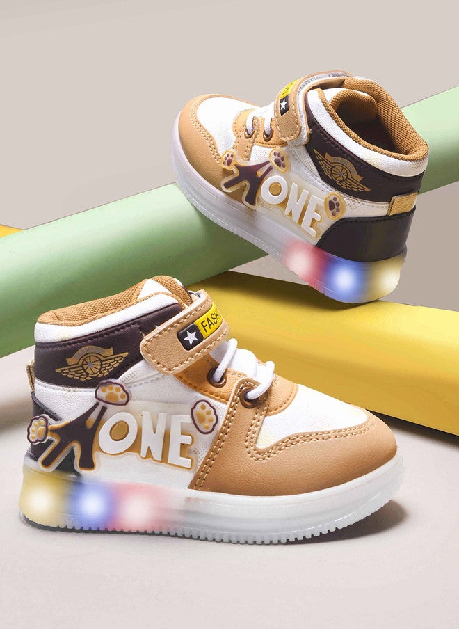 KATS Kids Mid-Top Blink LED Light Sneakers with Velcro Closure - Image 1