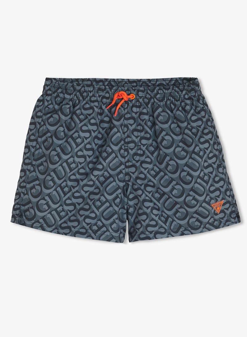 GUESS Youth Printed Drawstring Swim Shorts - Image 1