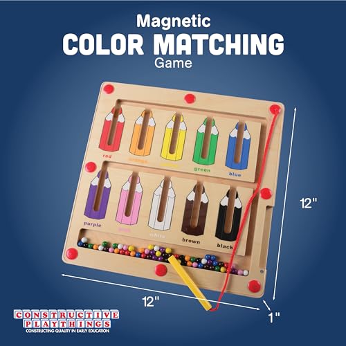 Constructive Playthings Color Matching Game with Magnetic Toys for Kids Ages 3+, Wooden Magnetic Color Sorting and Counting Montessori Educational Kids Game - Image 2