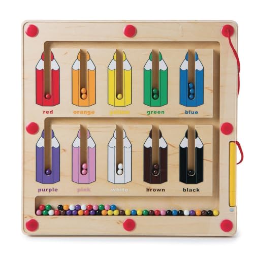 Constructive Playthings Color Matching Game with Magnetic Toys for Kids Ages 3+, Wooden Magnetic Color Sorting and Counting Montessori Educational Kids Game - Image 1