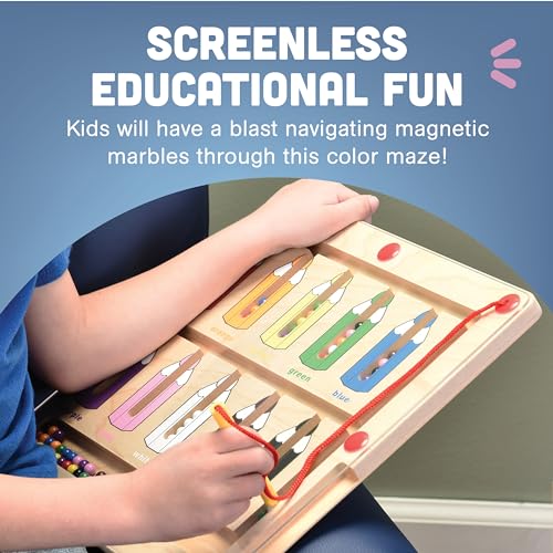 Constructive Playthings Color Matching Game with Magnetic Toys for Kids Ages 3+, Wooden Magnetic Color Sorting and Counting Montessori Educational Kids Game - Image 3