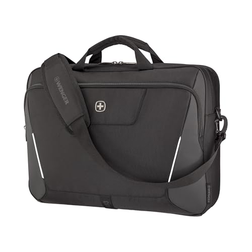 Wenger Swiss Designed XE Brief 17, Laptop Briefcase with Tablet Pocket, Includes Travel Organiser, Comes With Detachable Shoulder Strap, Black | 25 litres (653301) - Image 1