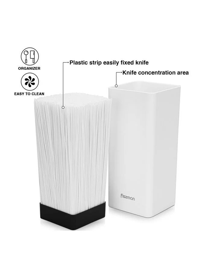 فيسمان Kitchen Knife Organizer 10x10x22cm Square Shaped White Plastic
