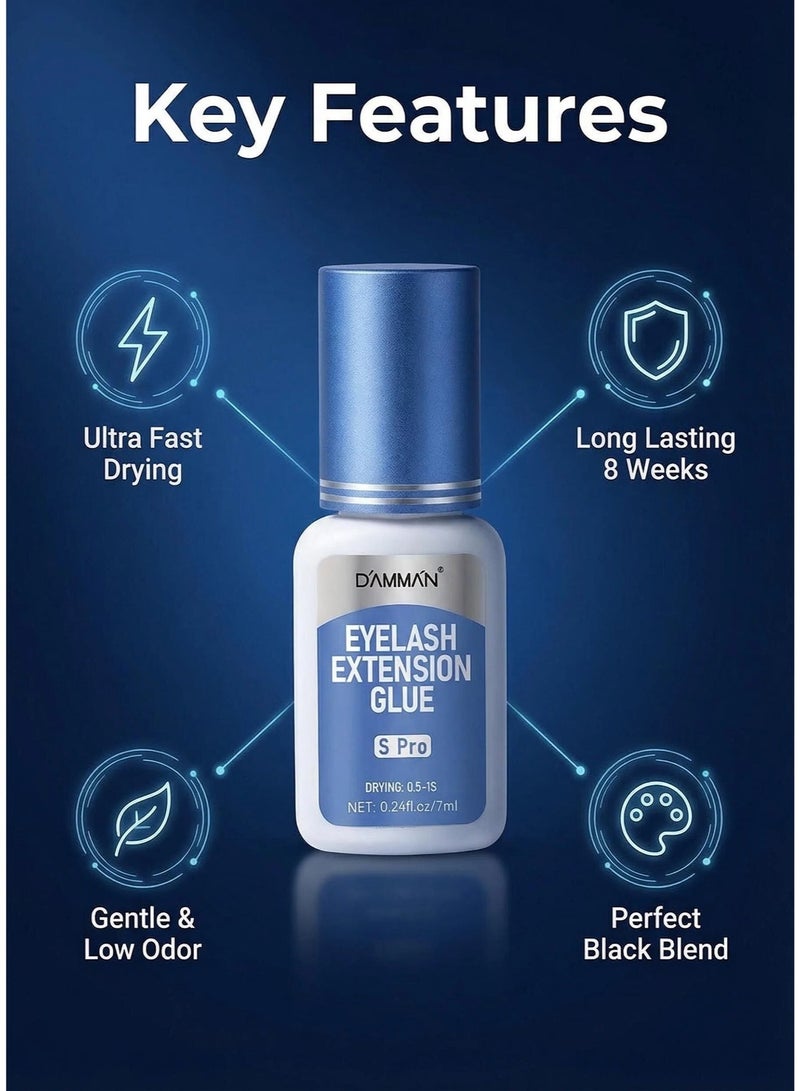 D'AMMA'N DAMMAN Eyelash Extension Glue 0.5 Sec Fast Drying Black Lash Adhesive Long Lasting 6-8 Weeks Professional Eyelash Glue - Image 5