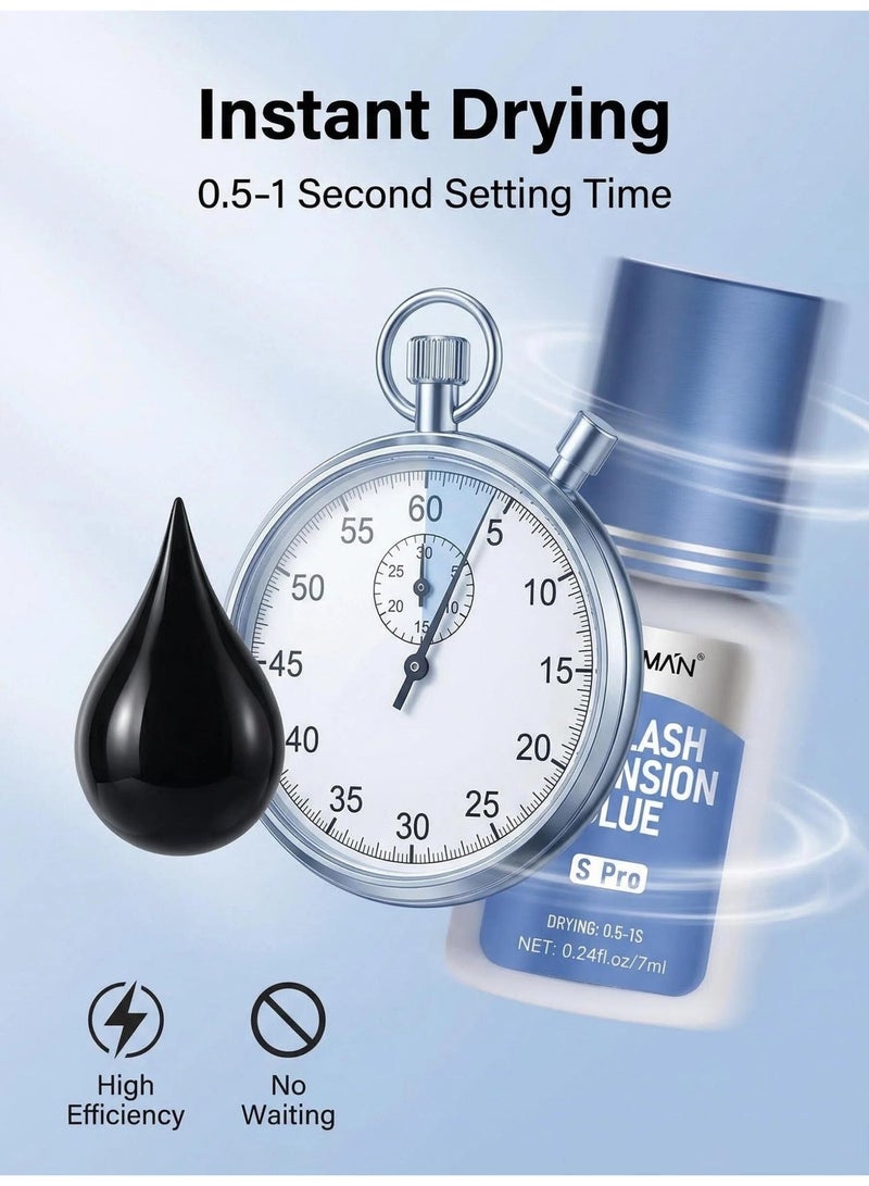 D'AMMA'N DAMMAN Eyelash Extension Glue 0.5 Sec Fast Drying Black Lash Adhesive Long Lasting 6-8 Weeks Professional Eyelash Glue - Image 2