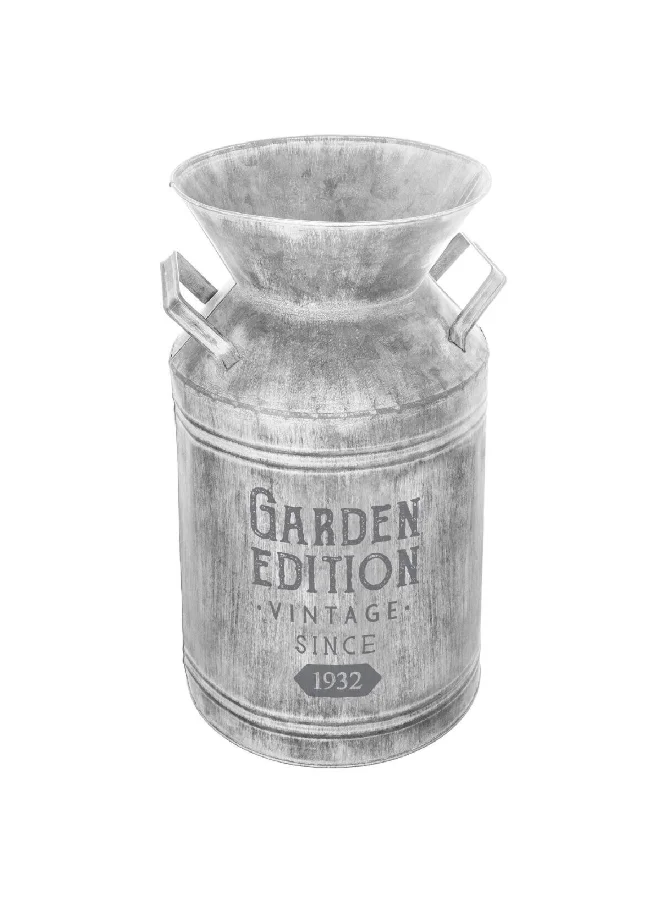 atmosphera Durable Vintage Garden Edition Zinc Milk Jug Vase Grey 37 x 23.5 x 21 cm 155779A
