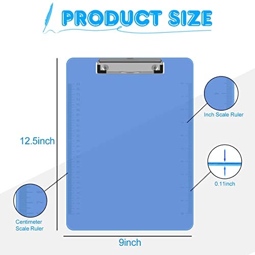 HERKKA Clipboards, HERKKA 25 Pack Plastic Clipboards Low Profile Clip Standard A4 Letter Size, Assorted Transparent Color, for Classroom and Office Use - Image 2