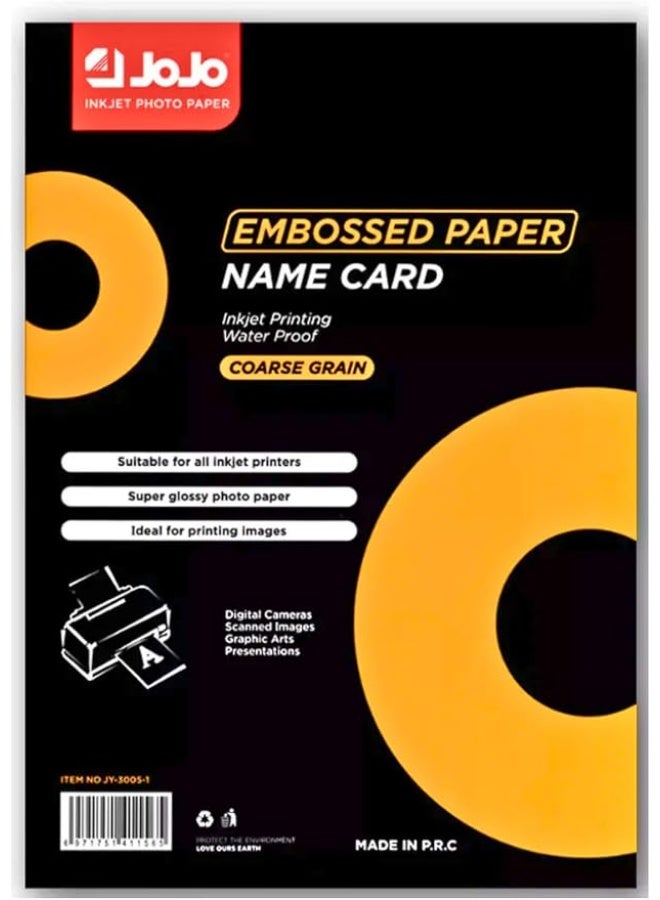 JOJO A4 Size 300gsm Waterproof Embossed Card Paper Inkjet Photo Paper A4 Size-50 Sheets - Image 2
