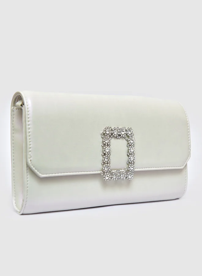 Vincci Flap Over Shoulder Bag with Chain Detail