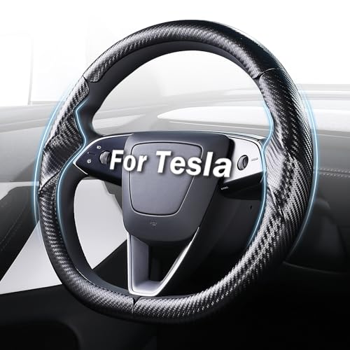 Aimato Steering Wheel Cover for Tesla Model 3 Highland(2024-Present)/ Model Y Juniper(2025-Present),Anti-Slip,Comfortable Grip,Breathable,Customized for Tesla Model 3/Y Accessories,Matte Black - Image 1