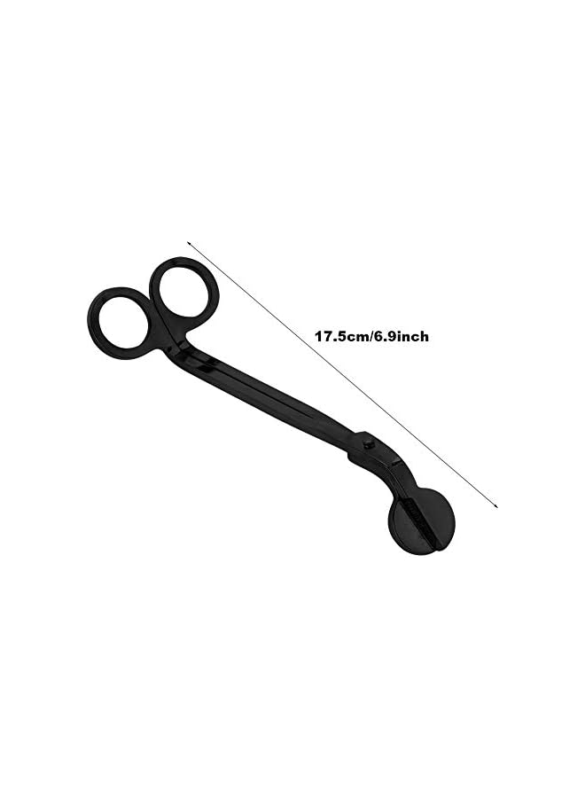 The Bros Candle Heart Clip Scissors-1Pcs Fashion Plating Stainless Steel Candle Heart Clip Wick Trimmer Scissors Tool 17.5cm (Black) - Image 2