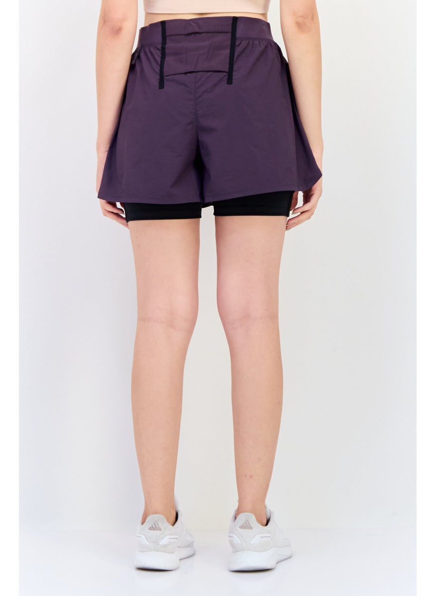 New Balance Women Athletic Fit 6 Inseam Training Shorts, Purple  - Image 3