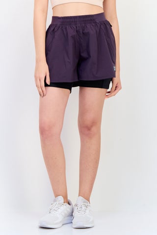 Women Athletic Fit 6 Inseam Training Shorts, Purple