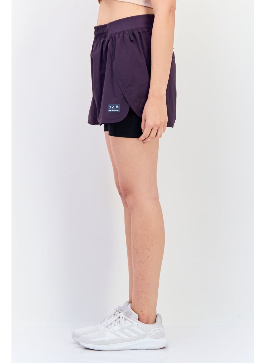 New Balance Women Athletic Fit 6 Inseam Training Shorts, Purple  - Image 4