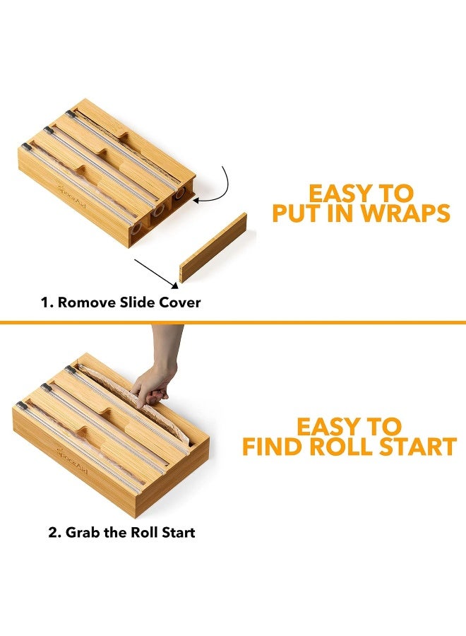 Honey Bee Bamboo Plastic Dispenser Wrap Organizer With White Cutting - Image 5