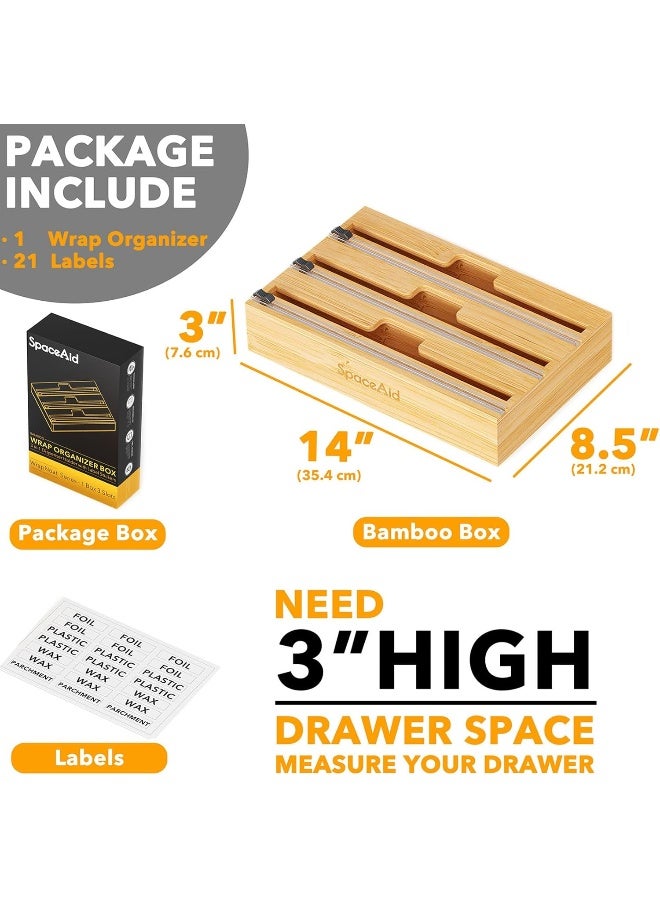 Honey Bee Bamboo Plastic Dispenser Wrap Organizer With White Cutting - Image 2