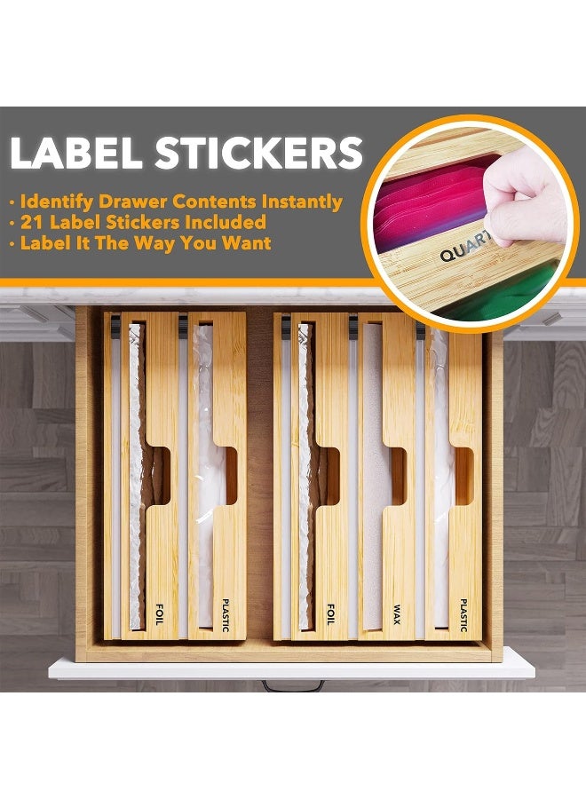 Honey Bee Bamboo Plastic Dispenser Wrap Organizer With White Cutting - Image 4