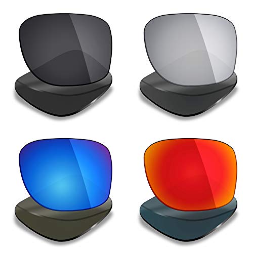 Mryok 4 Pair Polarized Replacement Lenses for Oakley Holbrook Sunglass Stealth BlackFire RedIce BlueSilver Titanium - Image 1
