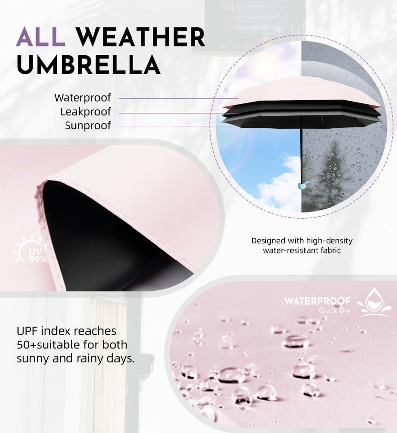 LILAC Travel Mini Umbrella with UPF 50+ Cooling UV Rain Protection, Compact Small & Lightweight Pocket-Sized Folding Umbrellas with Case for Purse & Backpack, Thoughtful Gift Women Men & Kids - Image 5