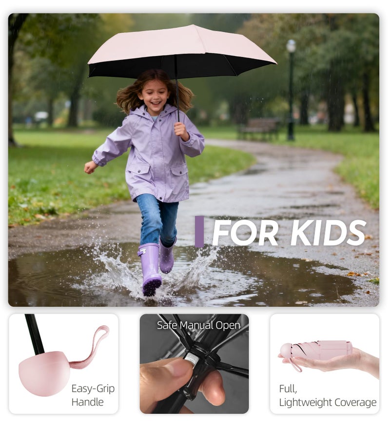 LILAC Travel Mini Umbrella with UPF 50+ Cooling UV Rain Protection, Compact Small & Lightweight Pocket-Sized Folding Umbrellas with Case for Purse & Backpack, Thoughtful Gift Women Men & Kids - Image 4