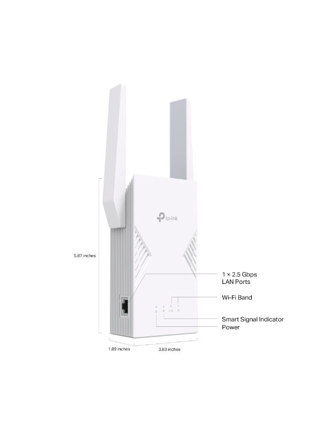 تي بي لينك موسع نطاق Wi-Fi 7 RE235BE، معزز إشارة مزدوج النطاق BE3600 عالي السرعة مع إعداد سهل ودعم OneMesh، تجوال ذكي وتغطية عالية السرعة، أبيض - Image 3