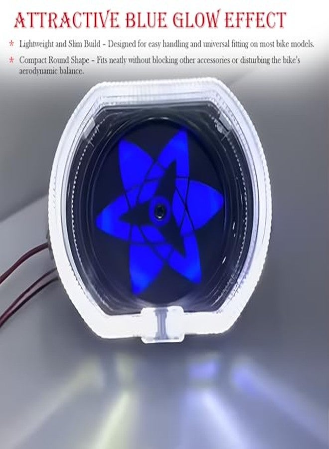 Asryd مصباح دراجة LED عالمي - مصنوع من مادة ABS مقاومة للعوامل الجوية، شعاع أبيض-أزرق، صغير الحجم مناسب لدراجات Splendor وV3 Aerox وBullet وغيرها من الدراجات ذات المصابيح الأمامية مقاس 2.5 بوصة - Image 4