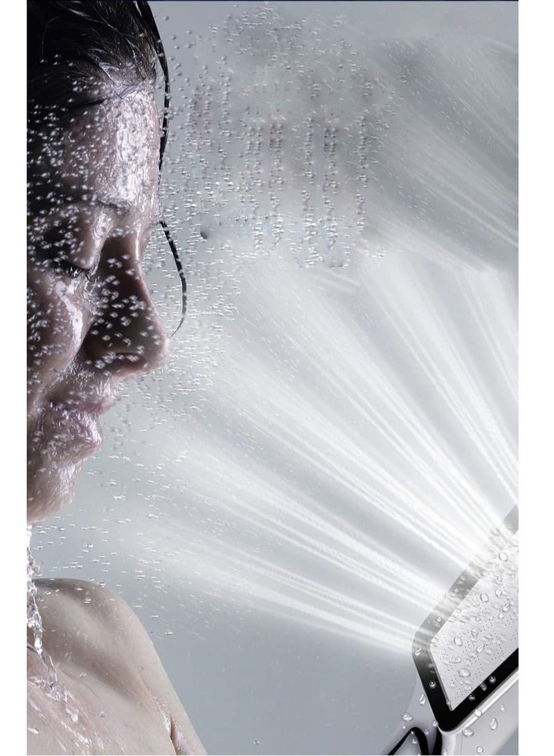 Rubik رأس دش مع خرطوم دش بطول 1.5 متر، 300 فتحة، مجموعة دش محمولة موفرة للمياه عالية الضغط (1.5 متر) - Image 5