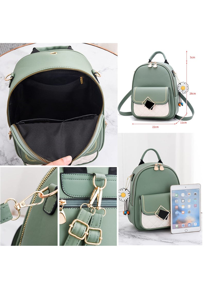 Stylish PU Leather Women Backpack Mini Handbag Casual Daypack for Teen Girls School Travel Work - Image 5