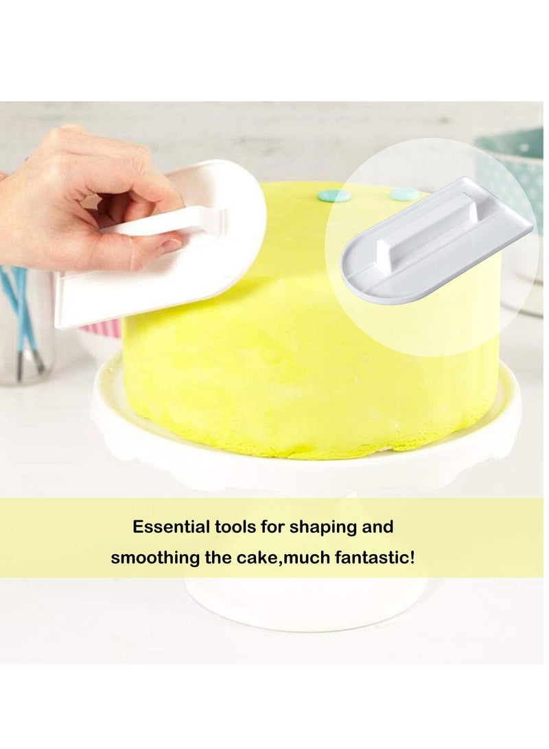 Excefore Fondant Cake Smoother Polisher, 2 Pcs Cake Scraper, Cake Smoother, Cake Icing Scraper Smoother Tool Set for Bread Dough Cake Fondant Icing - Image 2