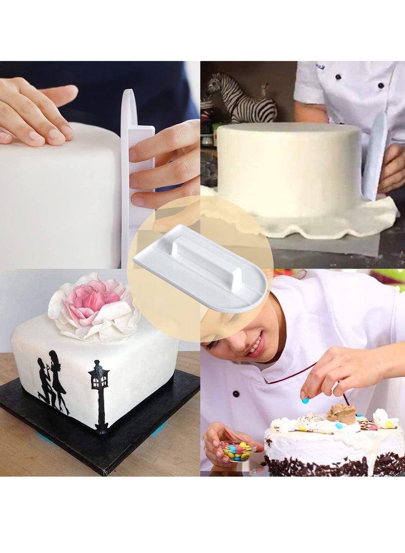 Excefore Fondant Cake Smoother Polisher, 2 Pcs Cake Scraper, Cake Smoother, Cake Icing Scraper Smoother Tool Set for Bread Dough Cake Fondant Icing - Image 4
