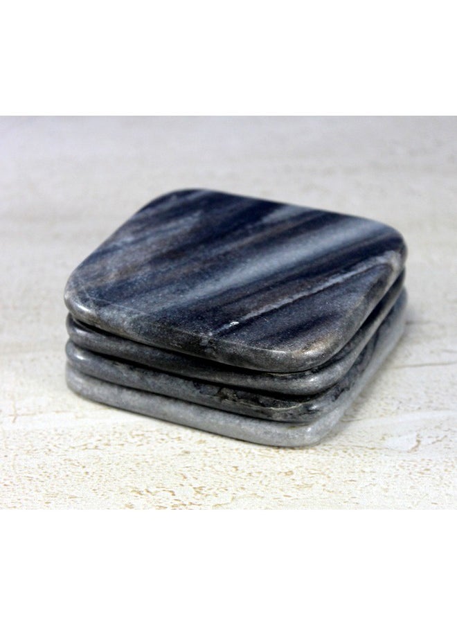 StonKraft - StonKraft Kleo Natural Stone Sculpted Coffee Tea Beer Coasters Set - Image 1
