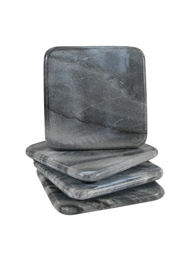StonKraft - StonKraft Kleo Natural Stone Sculpted Coffee Tea Beer Coasters Set - Image 1