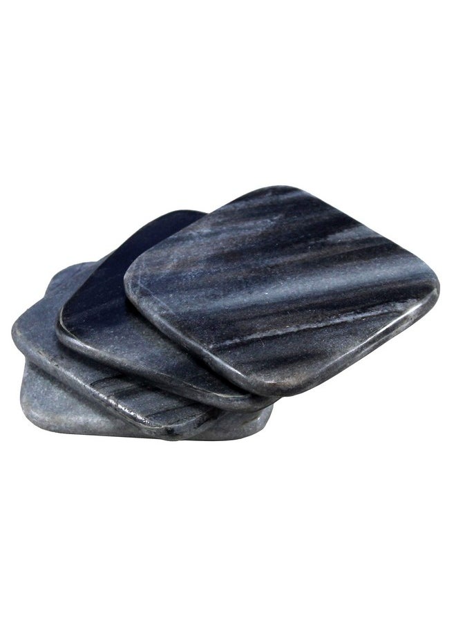 StonKraft - StonKraft Kleo Natural Stone Sculpted Coffee Tea Beer Coasters Set - Image 1