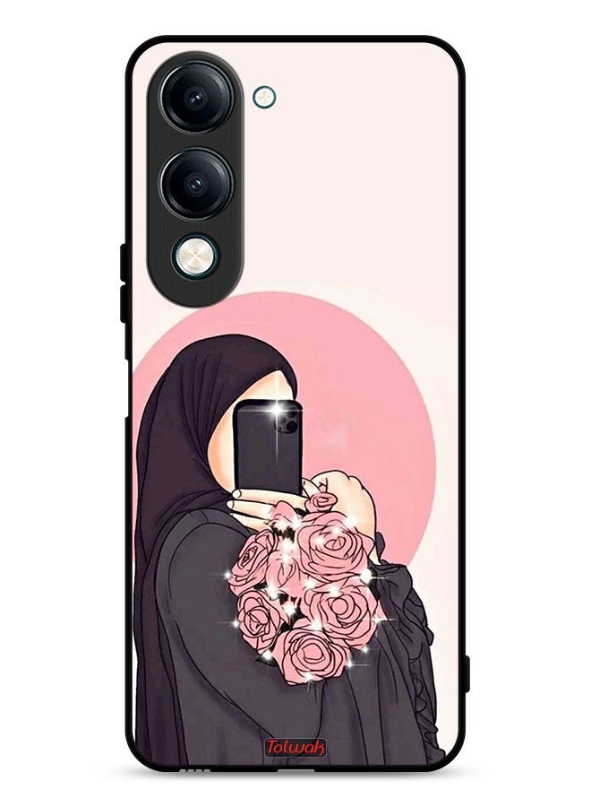 Tolwak vivo Y29s Protective Case Cover Making Selfies While Holding Flowers Art - Image 1