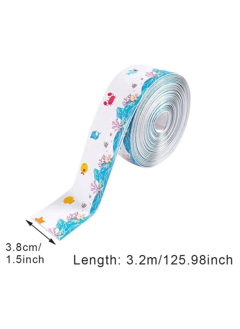 Excefore - Patterned Bath Sealant Strip 317.5x3.8cm, Bathroom Sealer Tape, Self Adhesive Sealant Tape for Kitchen, Sink, Bathroom, Bathtub, Toilet, Wall Corner, Wall Floor(Multicolor, 2 Rolls ) - Image 1