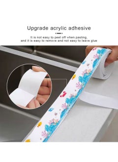 Excefore Patterned Bath Sealant Strip 317.5x3.8cm, Bathroom Sealer Tape, Self Adhesive Sealant Tape for Kitchen, Sink, Bathroom, Bathtub, Toilet, Wall Corner, Wall Floor(Multicolor, 2 Rolls )  - Image 5