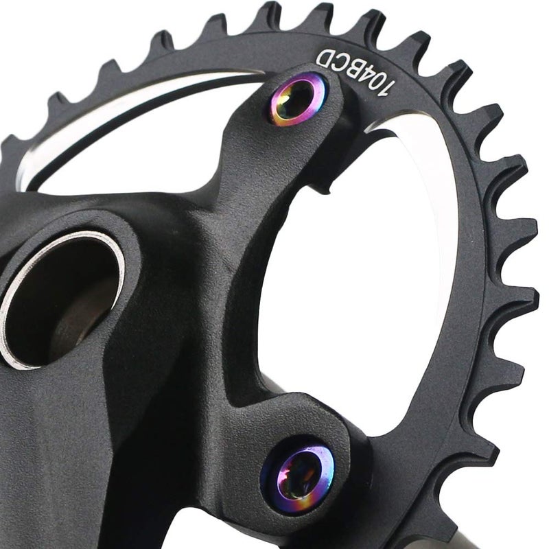 GANOPPER 32T Single Speed Crankset 1X MTB Crank Arm Set 104 BCD Narrow Wide Teeth 9s 10s 11s Road Bicycle Crankset with 68mm 73mm Bottom Bracket - Image 3