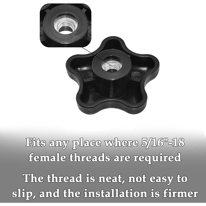 Aifeier ET 4 Pieces 5/16-18 Female Thread 5 Star Knobs Nylon Clamping Knob Jig Knobs - Image 4