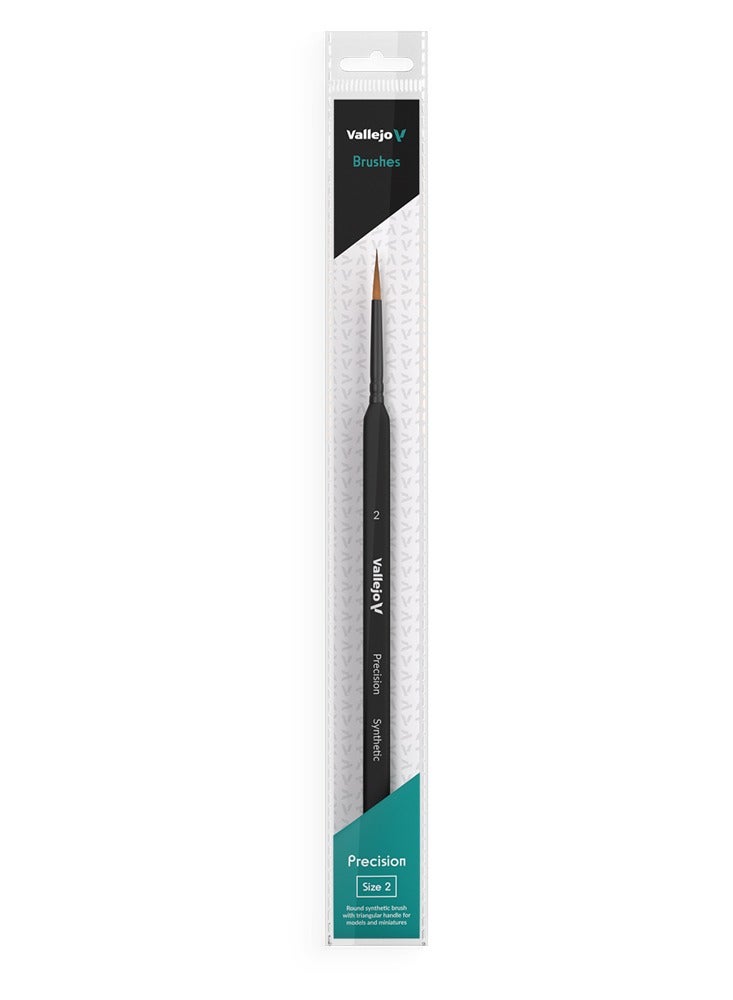 B03002 VALLEJO Round Synthetic Brush, Triangular Handle No. 2
