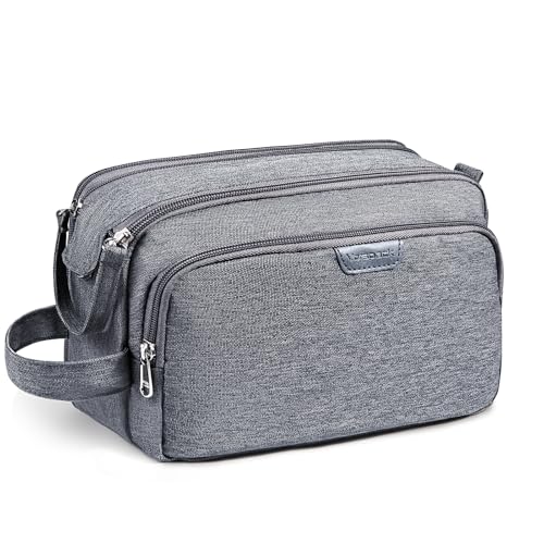 Vorspack Travel Toiletry Bag - Water Resistant Travel Bag for Toiletries, Cosmetics, Accessories, Gifts for Men - Grey - Image 1