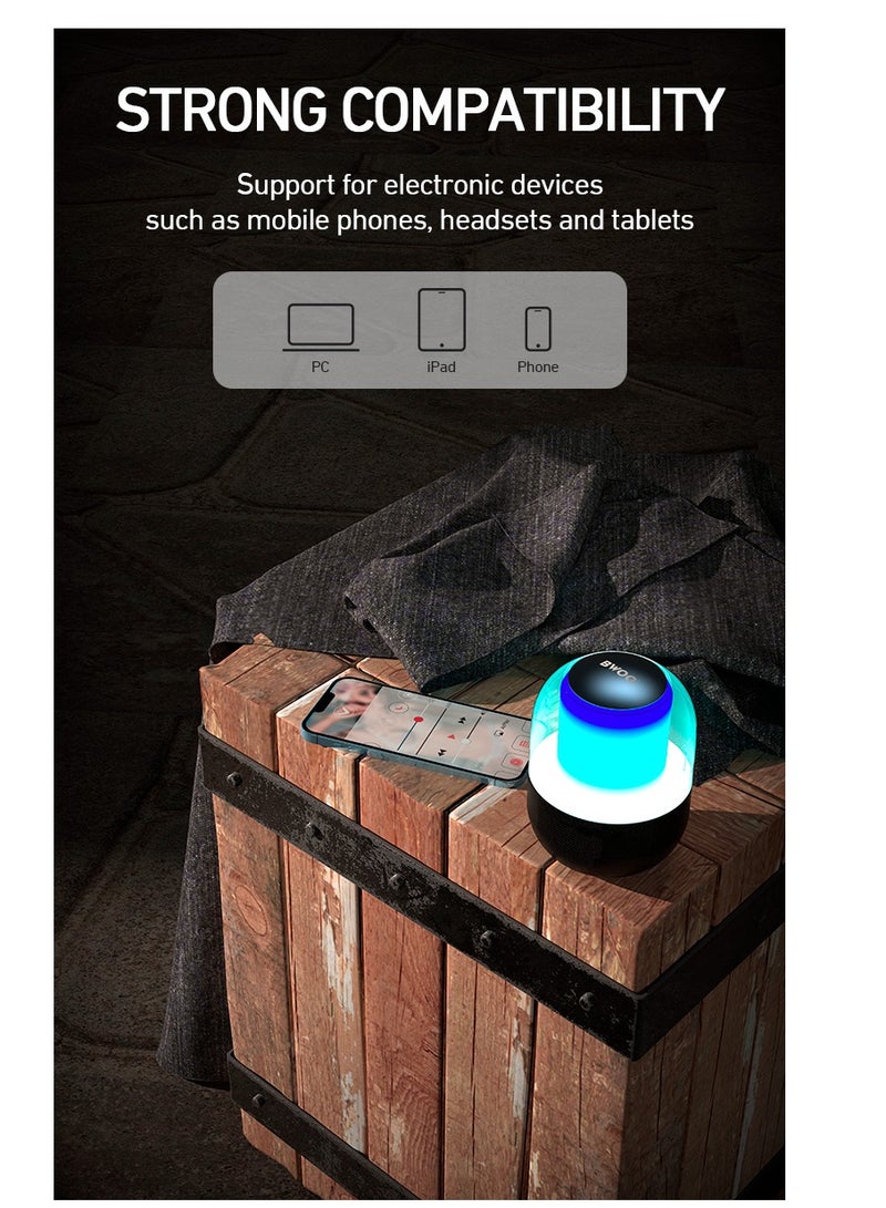 Bwoo IPX6 Waterproof Super Bass Portable Wireless Speaker, RGB Colorful Light Wireless Speaker - Image 5