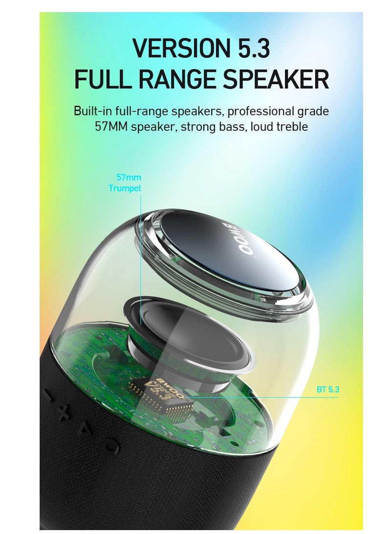 Bwoo IPX6 Waterproof Super Bass Portable Wireless Speaker, RGB Colorful Light Wireless Speaker - Image 3