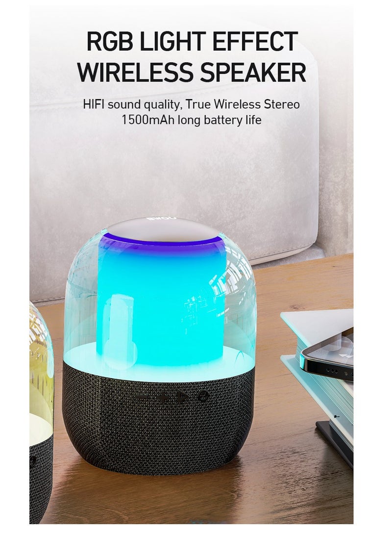 Bwoo IPX6 Waterproof Super Bass Portable Wireless Speaker, RGB Colorful Light Wireless Speaker - Image 2