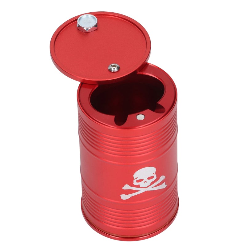 Cigarette Cylinder Ashtray Aluminum Alloy Heat Resistant Portable Car Ashtray for Automobile Red - Image 5