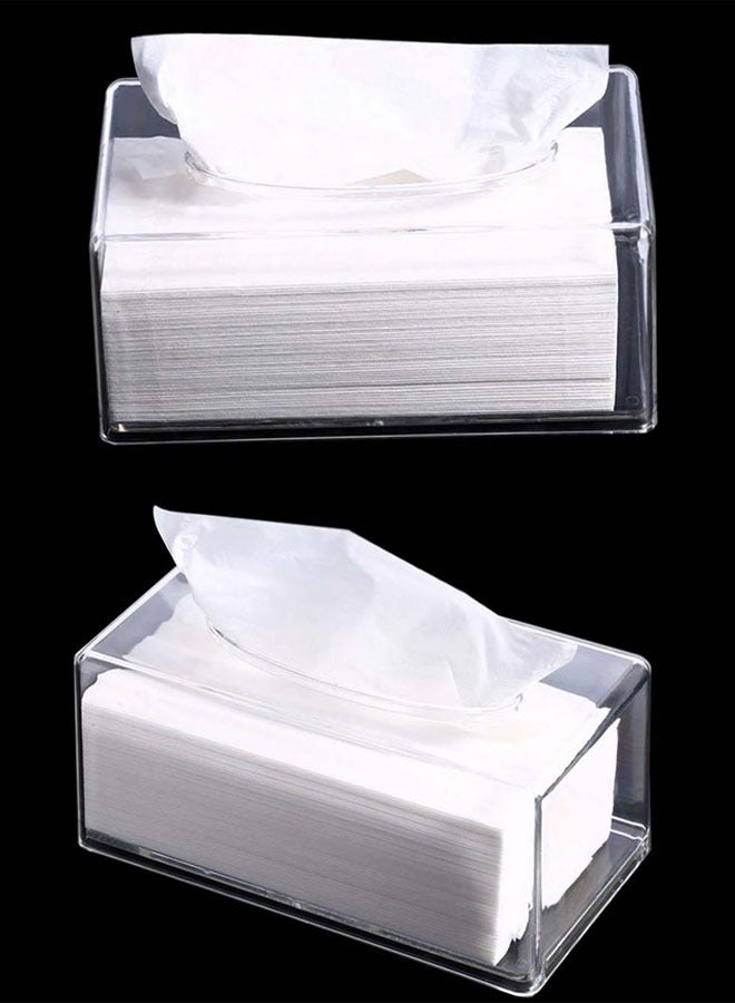 وهاواي Tissue Dispenser Box Cover Holder Clear Acrylic Napkin Organizer for Bathroom, Kitchen and Office Room, Rectangle, 22 x 12 x 9cm  - Image 4
